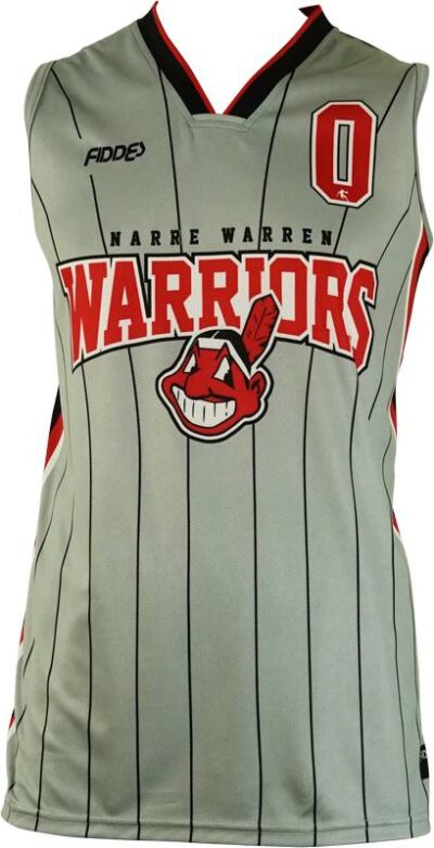Basketball Singlet Narre Warren Warriors White Red Game Singlet Front