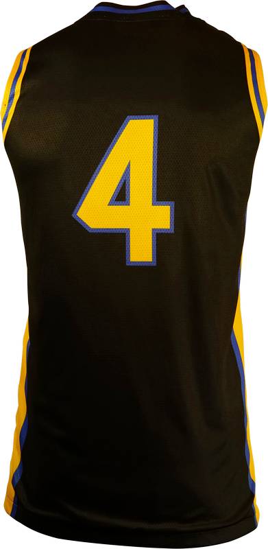 Basketball Singlet St Bernards 1 Black Yellow Game Singlet Back
