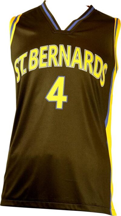 Basketball Singlet St Bernards 1 Black Yellow Game Singlet Front