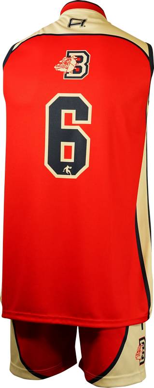 Item 8392 - Basketball Singlet Gisborne Bulldogs Red Game Singlet Back
