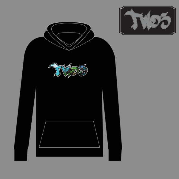 two3-black-hoodie-tropical-logo