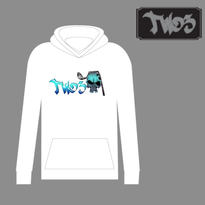 two3-white-hoodie-blueish-logo