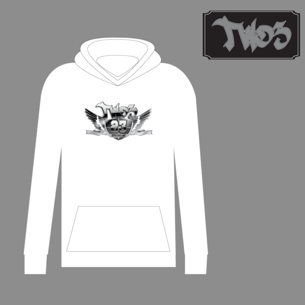 two3-white-hoodie-silverish-logo