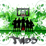 Two3 Basketball Green Floral